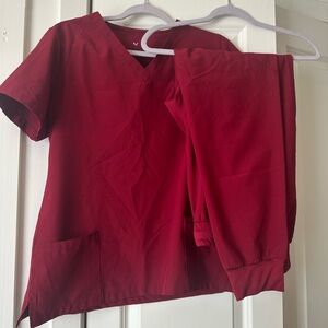 Red Scrub Set